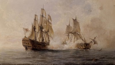 Combate del navío Glorioso con el británico Dartmouth en 1747 – Siglo XIX de Angel Maria Cort