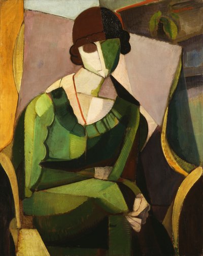 Portrait of a Lady in Green; Retrato de Dama en Verde de Ángel Zárraga