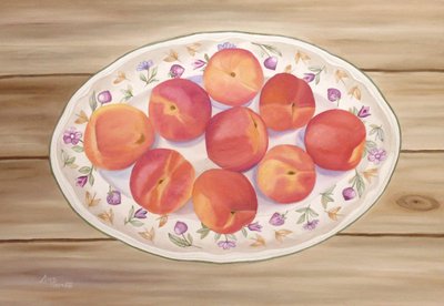 Melocotones en una bandeja de Angeles M. Pomata