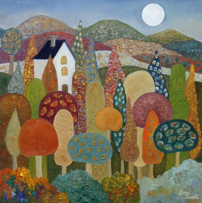Paisaje fantasioso a la luz de la luna de Angeles M. Pomata