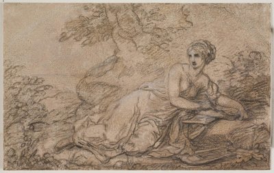 Una poeta femenina, posiblemente Safo de Angelica Kauffmann