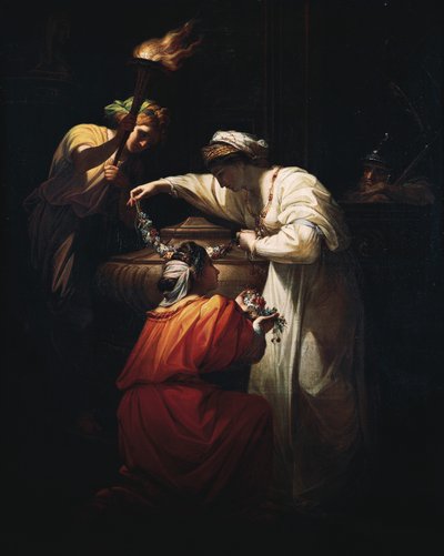 Cleopatra decorando la tumba de Marco Antonio, por Angelica Kauffmann de Angelica Kauffmann