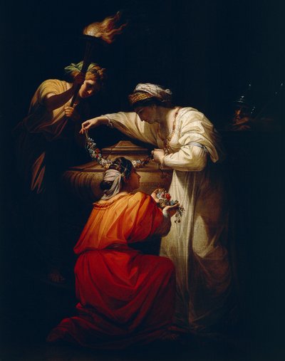 Cleopatra adornando la tumba de Marco Antonio de Angelica Kauffmann