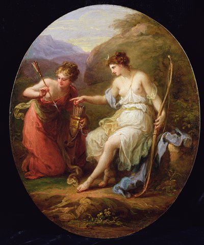 Diana preparándose para la caza de Angelica Kauffmann