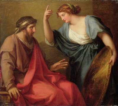 Egeria entregando a Numa Pompilio su escudo, 1794 de Angelica Kauffmann