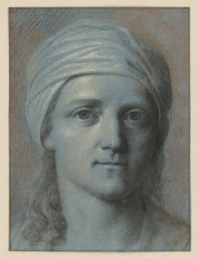 Cabeza de mujer vista de frente, con turbante de Angelica Kauffmann