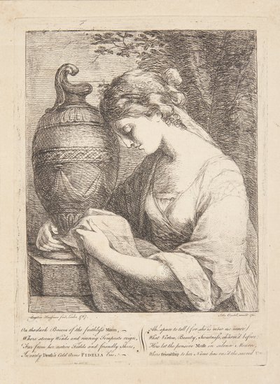 La mujer junto a la urna de Angelica Kauffmann