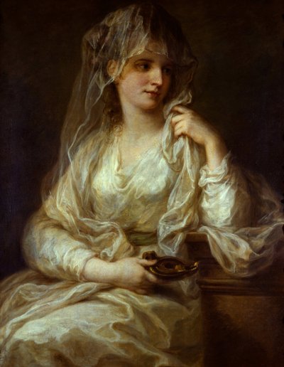 Retrato de una dama como virgen vestal - Pintura de Angelika (Angelica) Kauffmann (1741-1807), óleo sobre lienzo de Angelica Kauffmann