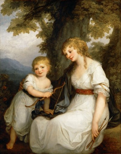 Retrato de Barbara Juliane von Krüdener 1764-1824 con su hijo Paul de Angelica Kauffmann