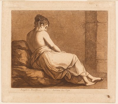 Chica reclinada vista desde atrás de Angelica Kauffmann