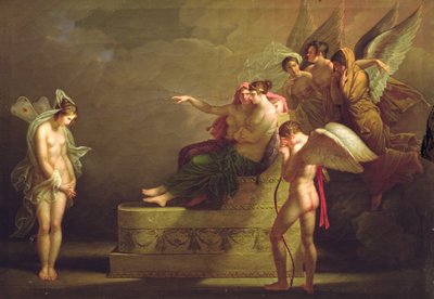 Escena de la leyenda de Amor y Psique de Angelica Kauffmann