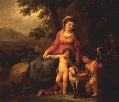La Virgen María con el Niño Jesús y San Juan Bautista de Angelica Kauffmann