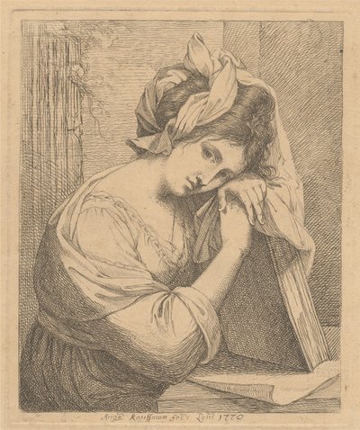 Joven mujer en contemplación de Angelica Kauffmann