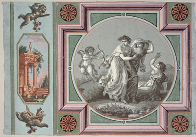 La venganza del amor, diseño para un medallón de papel tapiz, c.1785 de Angelica after Kauffmann