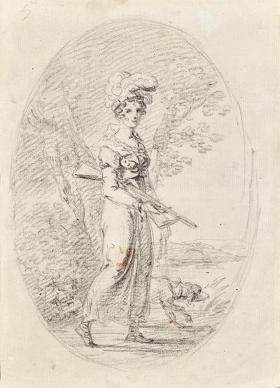 Cazadora con un perro de Angelica Kauffmann