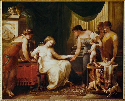 El vendedor de amores ... (pintura sobre lienzo) de Angelika Kauffmann