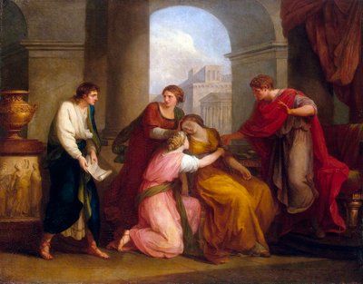 Virgilio leyendo la Eneida a Augusto y Octavia, 1788 de Angelica Kauffmann