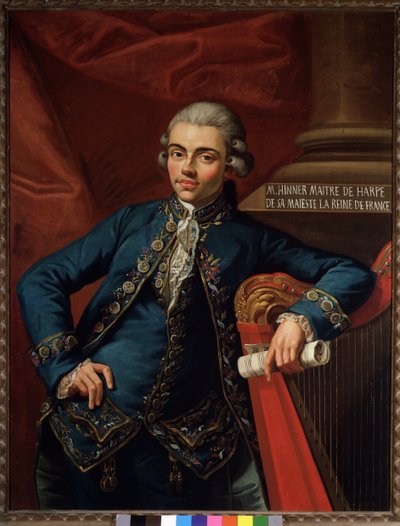 Retrato del compositor y arpista alemán Philip Joseph Hinner (1754-después de 1805) de Angelo Crescimbeni