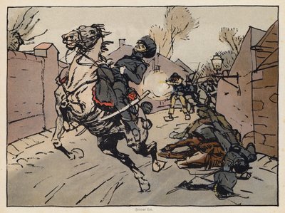 Muerte de Friedrich Friesen, gimnasta y soldado prusiano (cromolito) de Angelo Jank