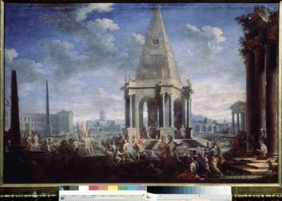 "El sacrificio de Polixeno" Polixeno sacrificado por Neoptólemo en la tumba de Aquiles. Pintura de Angelo Maria Costa (1670-1721) Siglo XVIII Serpukhov, Museo Estatal de Historia y Arte de Angelo Maria Costa