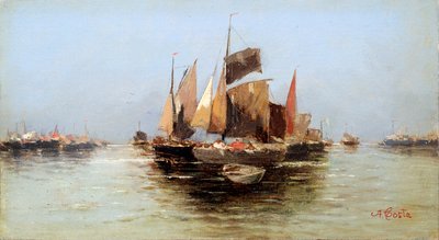 Barcos de vela, finales del siglo XVII o principios del siglo XVIII de Angelo Maria Costa