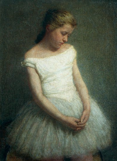 Bailarina, niña vestida con un tutú de Angelo Morbelli