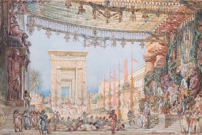 Diseño de escenario para la ópera Aida de Giuseppe Verdi, 1923 de Angelo Parravicini