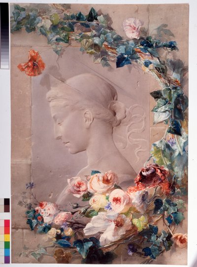 Representación de Santa Cecilia. Acuarela de Angelo Rossi (1814-1871) 1859. Genes, Galleria d