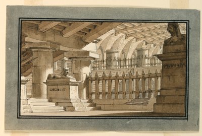 Diseño de escenario, prisión egipcia de Angelo Toselli
