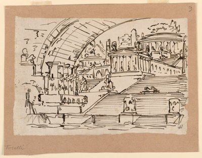 Diseño de escenario, ciudad imaginaria de Angelo Toselli