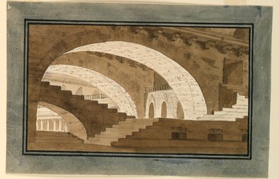 Diseño de escenario, interior del sótano del palacio de Angelo Toselli