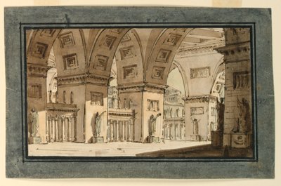 Diseño de escenario, interior del palacio de Angelo Toselli