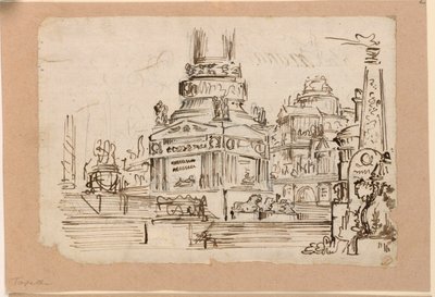 Diseño escénico, pedestal del monumento de Angelo Toselli