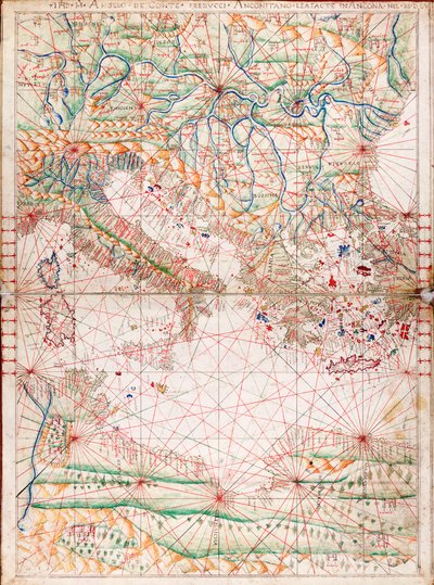 Mapa del Mediterráneo Central de Angelo de Conte Freducci