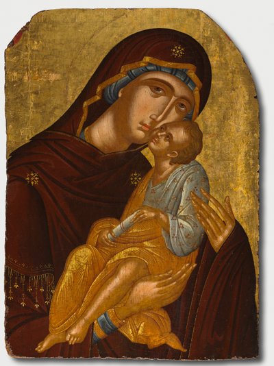 Icono de la Madre de Dios y el Niño Cristo Virgen Eleousa, c. 1425-50 de Angelos Akotantos