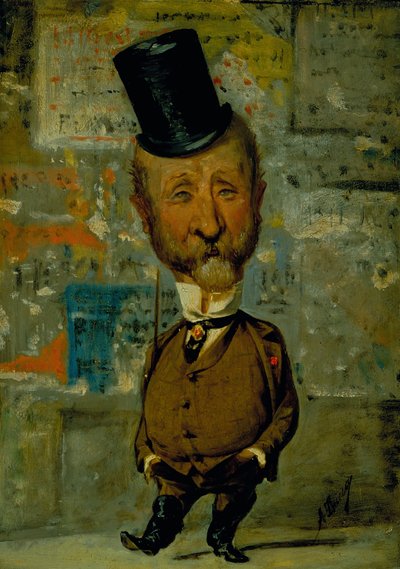 Caricatura de Carlo Lorenzini (óleo sobre tabla) de Angiolo Tricca