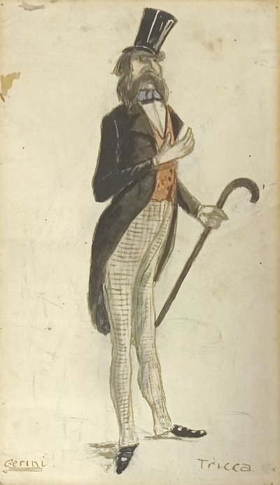 Caricatura de Gerini (acuarela) de Angiolo Tricca