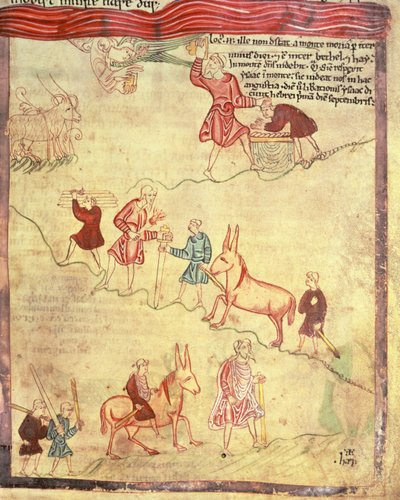 Cott Claud B IV f.38 Abraham y el sacrificio de Isaac, del Pentateuco Aelfric, de San Agustín, Canterbury de Anglo Saxon
