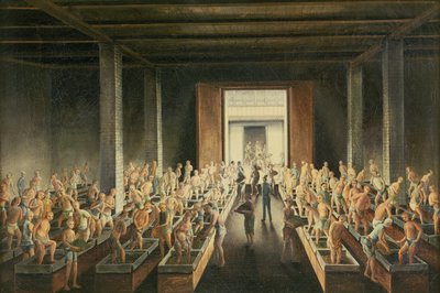 Llenado de cofres de té; y fabricación de té en el primer proceso, c.1820 de Anglo Chinese School