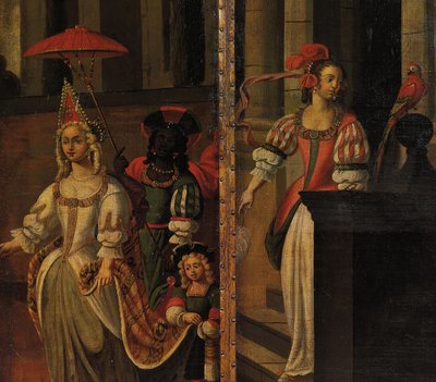 Biombo de cuatro hojas de doble cara, c.1700 de Anglo Flemish School