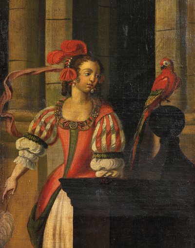 Biombo de cuatro paneles de doble cara, c.1700 de Anglo Flemish School