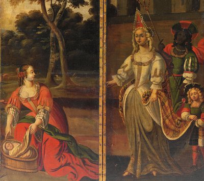 Biombo de cuatro paneles de doble cara, c.1700 de Anglo Flemish School