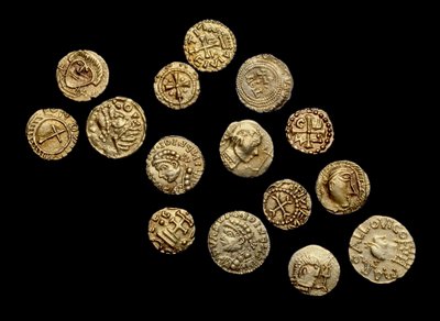 Tesoro completo de monedas anglosajonas no locales, el Tesoro de Crondall, de Crondall, Hampshire de Anglo Saxon
