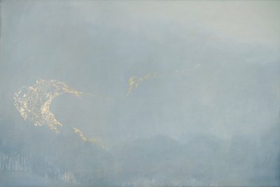 Luz, 2022 (óleo y pan de oro sobre lino) de angus hampel