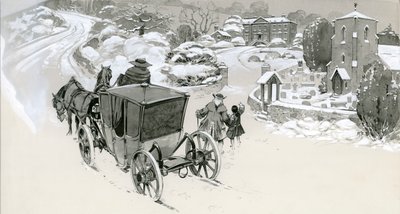 Casa del siglo XVIII en la nieve de Angus McBride