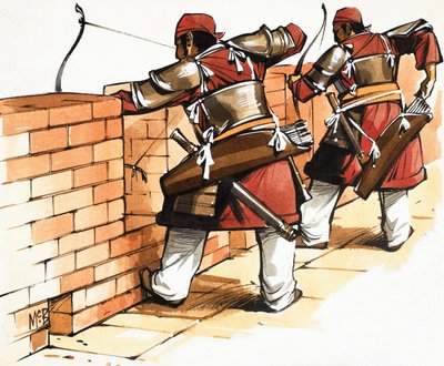 Arqueros en la muralla de Angus McBride