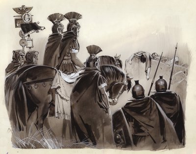 Bruto y Casio muertos (gouache sobre papel) de Angus McBride