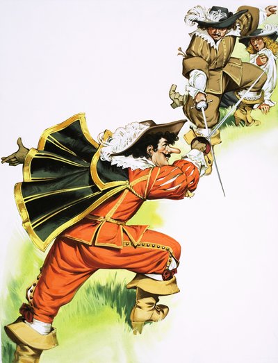Cyrano de Bergerac en combate a espada de Angus McBride