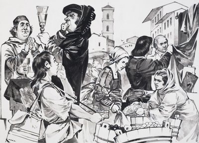 Comercio florentino (gouache sobre papel) de Angus McBride