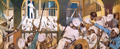 El general Gordon a punto de ser asesinado en Jartum en febrero de 1865 de Angus McBride